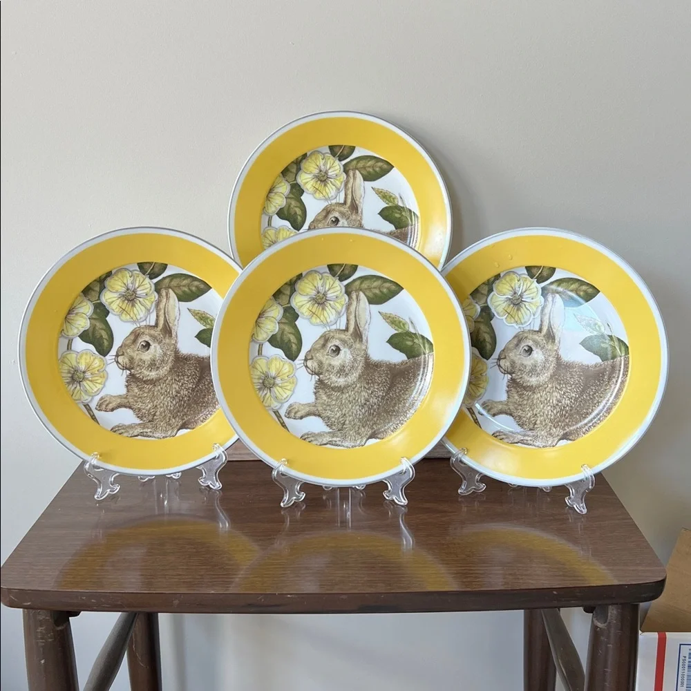 Williams Sonoma “Spring Bunny”🐇4 Plate Set